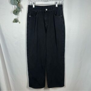 Evis Jeans | Fleece Lined High Rise Black Straight Leg Jeans Women’s Size Medium